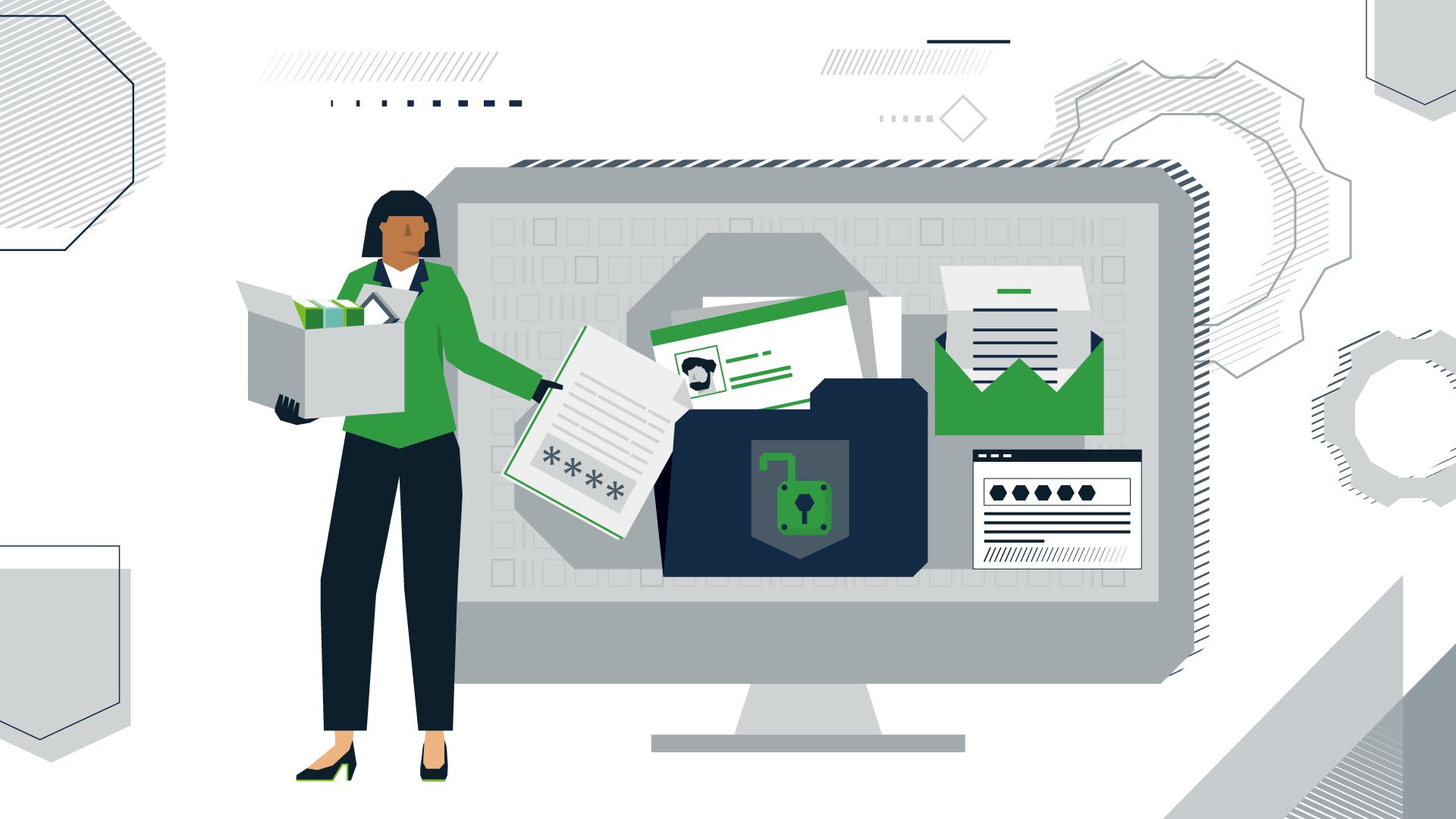 Data theft after layoffs illustration