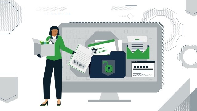 Data theft after layoffs illustration