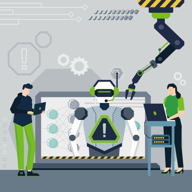 Illustration of AI and cyber risk