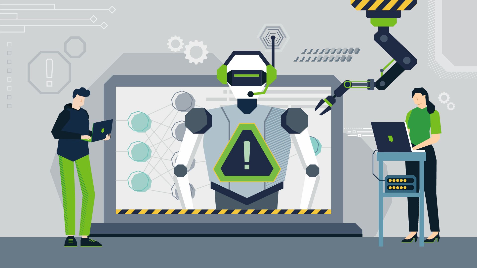 Illustration of AI and cyber risk