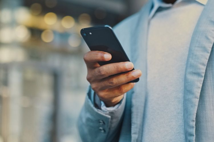 Person using their personal smartphone device