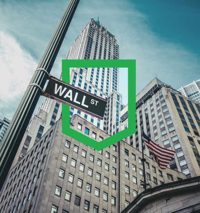 Wall Street sign with Woodruff Sawyer shield