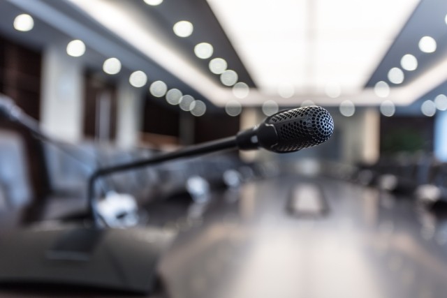 Microphone in conference room